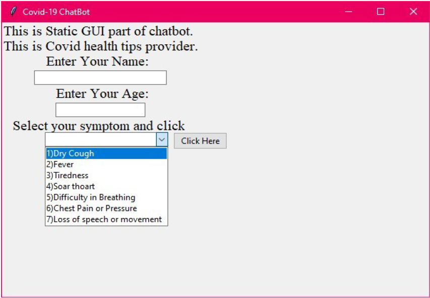 Chatbot GUI screenshot 1