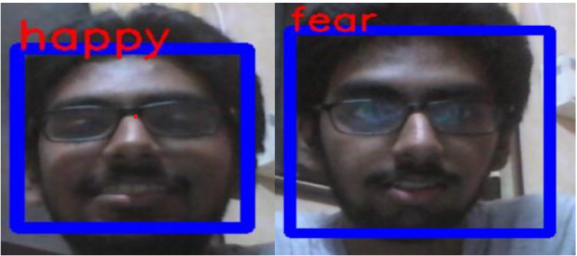 Facial expression recognition output